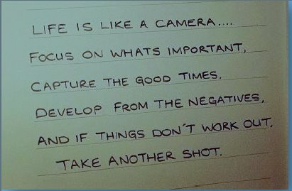 Life quote a metiphor for Camea film processing