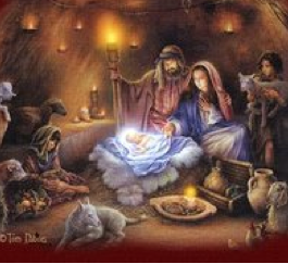 Jesus in a manger Christmas