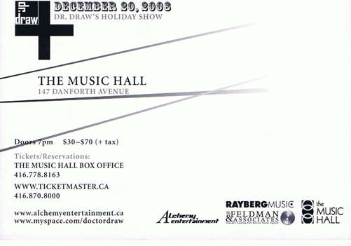 Dr. Draw Dec. 20, 2008 Concert